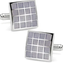 Ox and Bull Trading Co. Periwinkle Checker Square Cufflinks