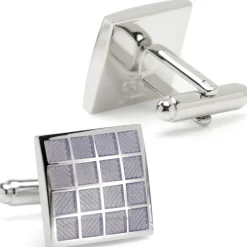 Ox and Bull Trading Co. Periwinkle Checker Square Cufflinks