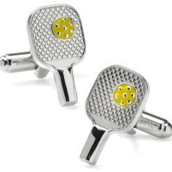 Cufflinks, Inc. Pickleball Racket Silver Cufflinks