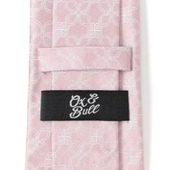 Ox and Bull Trading Co. Pink Art Deco Men's Tie
