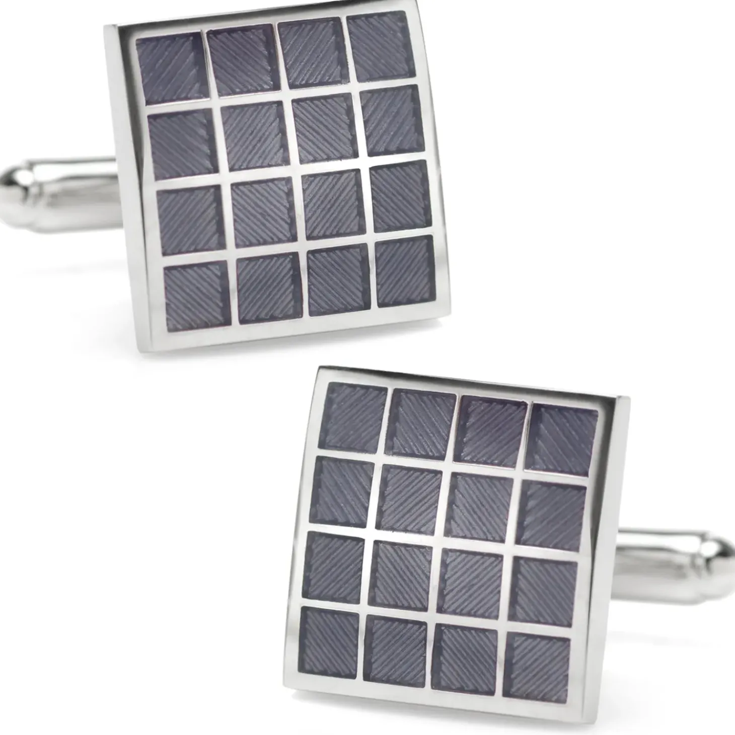 Ox and Bull Trading Co. Purple Checker Square Cufflinks