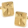 Ox and Bull Trading Co. Radiant Cross Gold Stainless Steel Cufflinks