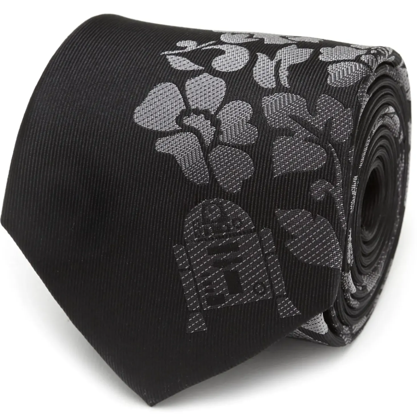 Star Wars R2D2 Floral Black Men's Tie