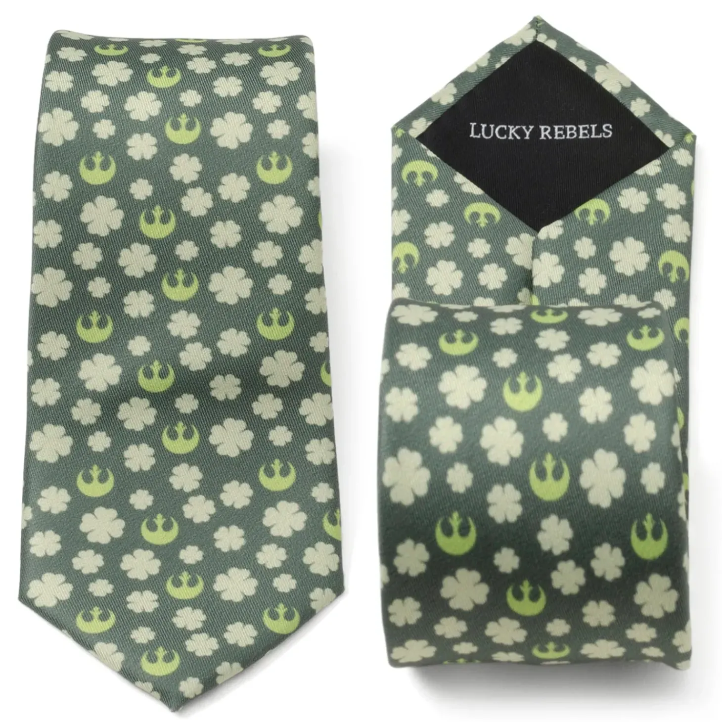 Star Wars Rebel Shamrock Green Hidden Message Men's Tie
