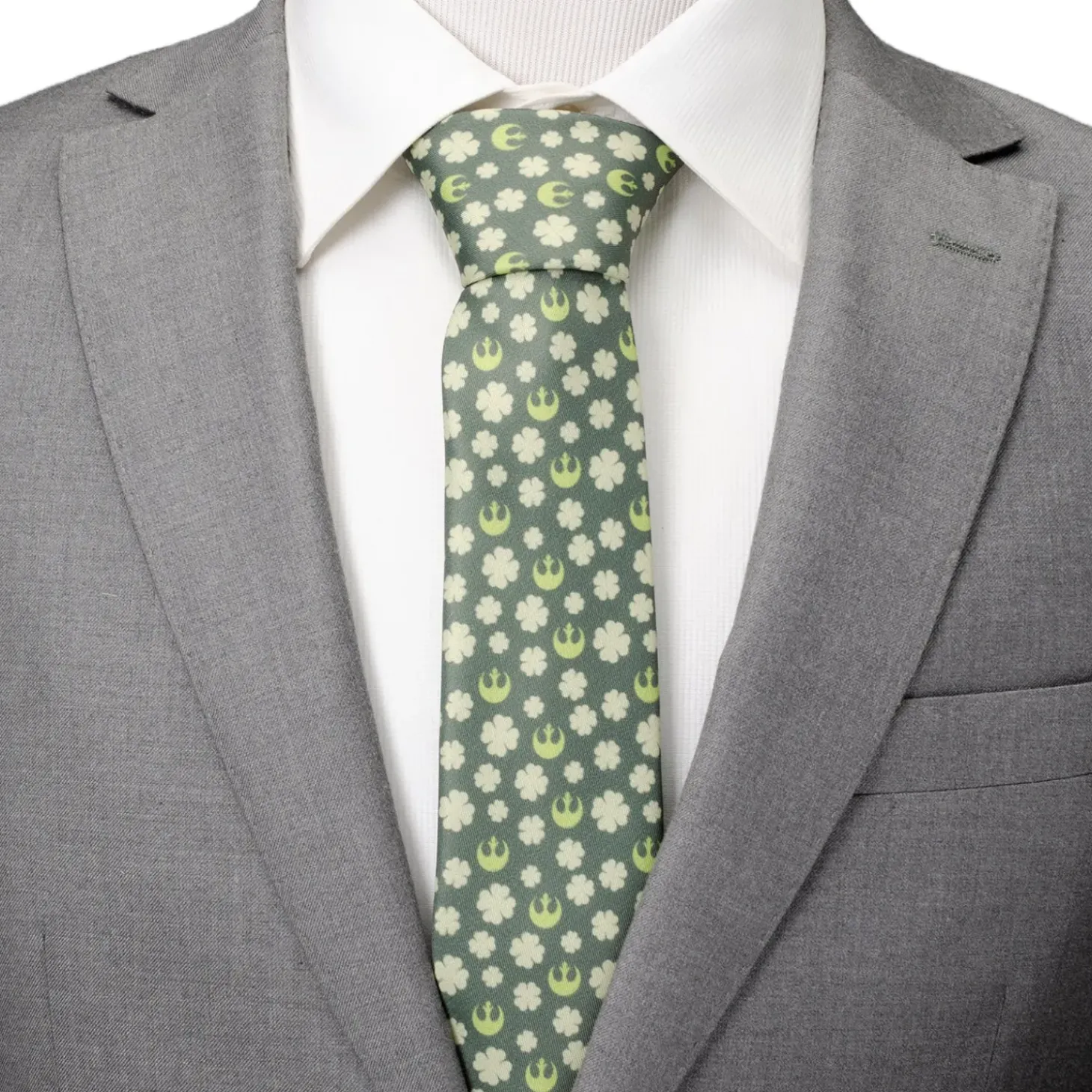 Star Wars Rebel Shamrock Green Hidden Message Men's Tie