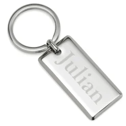 Ox and Bull Trading Co. Rectangle Engravable Stainless Steel Key Chain