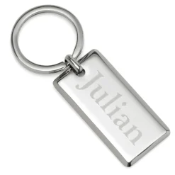 Ox and Bull Trading Co. Rectangle Engravable Stainless Steel Key Chain