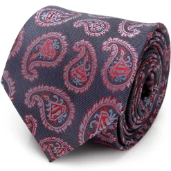 DC Comics Red and Blue Superman Paisley Tie