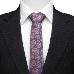 DC Comics Red and Blue Superman Paisley Tie