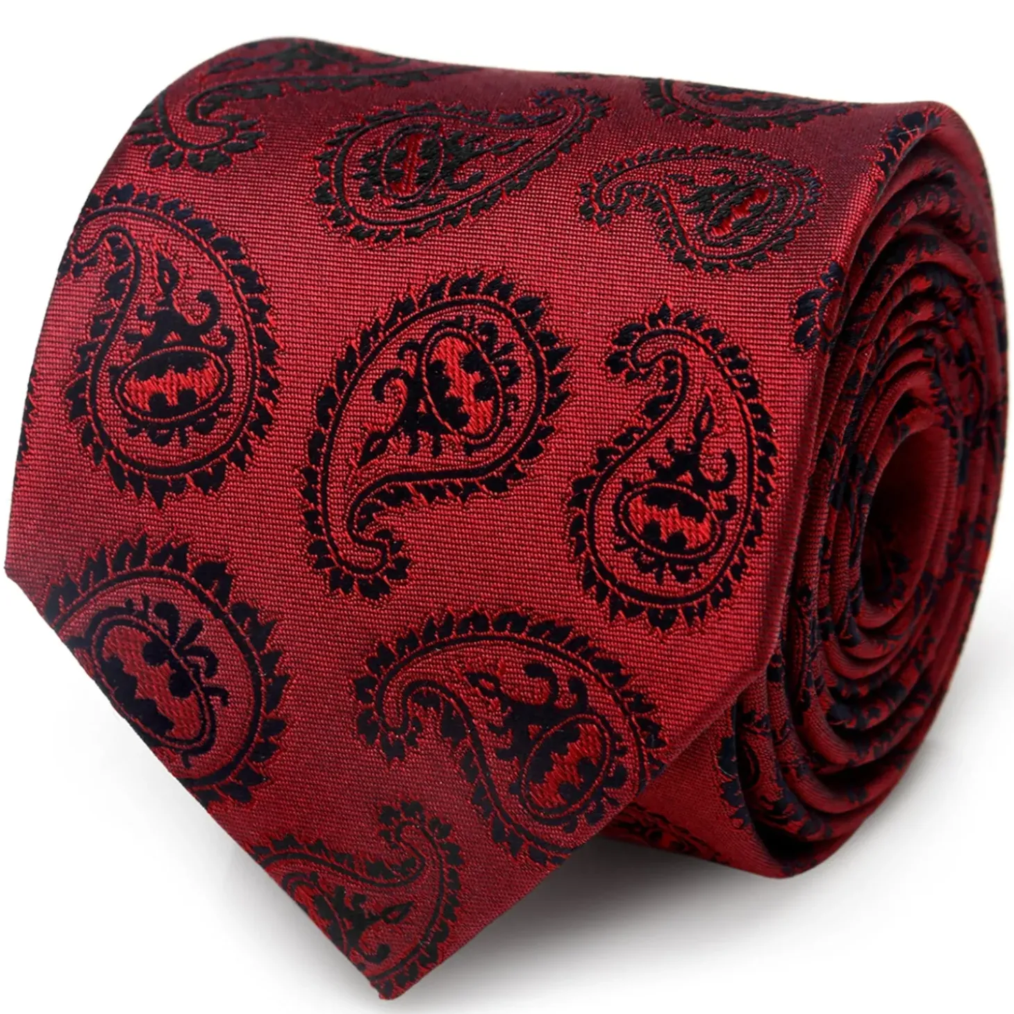 DC Comics Red Batman Paisley Tie