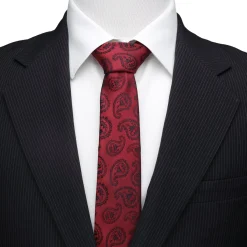 DC Comics Red Batman Paisley Tie