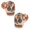 Ox and Bull Trading Co. Rose Gold and Black PVD Day of Dead Skull Cufflinks