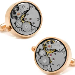 Ox and Bull Trading Co. Rose Gold Watch Movement Cufflinks