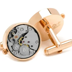 Ox and Bull Trading Co. Rose Gold Watch Movement Cufflinks