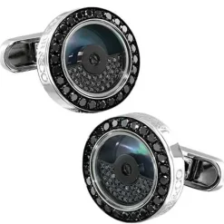 Jacob & Co. Rotor Cufflinks with Pave Set Black Diamonds