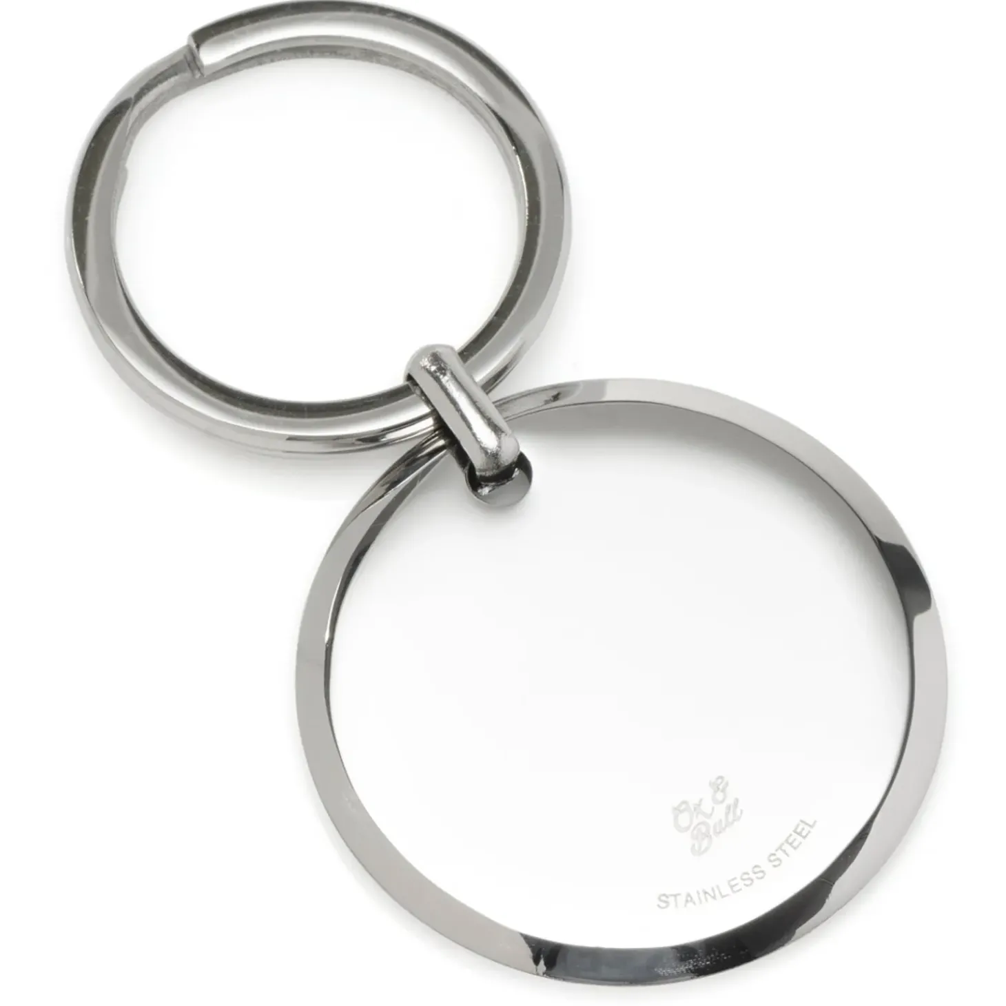 Ox and Bull Trading Co. Round Engravable Stainless Steel Key Chain