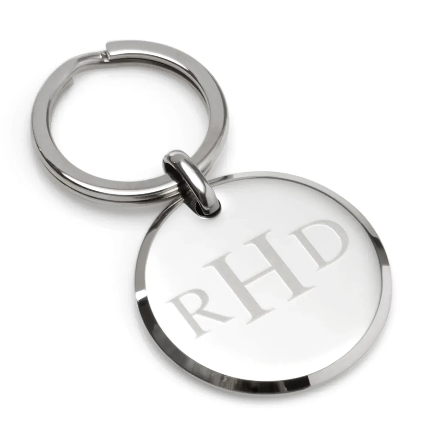 Ox and Bull Trading Co. Round Engravable Stainless Steel Key Chain