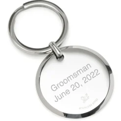 Ox and Bull Trading Co. Round Engravable Stainless Steel Key Chain