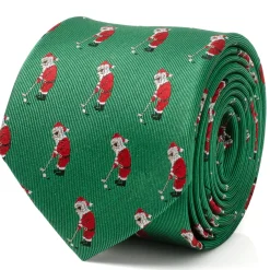 Cufflinks, Inc. Santa Golf Par-Tee Men's Green Tie