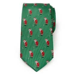 Cufflinks, Inc. Santa Golf Par-Tee Men's Green Tie