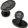 DC Comics Satin Black Batman Logo Cufflinks