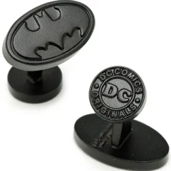 DC Comics Satin Black Batman Logo Cufflinks