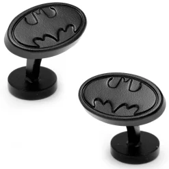 DC Comics Satin Black Batman Logo Cufflinks