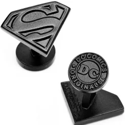 DC Comics Satin Black Superman Shield Cufflinks