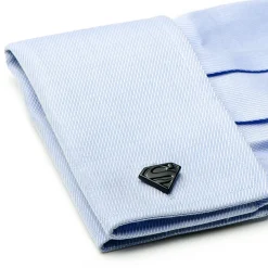 DC Comics Satin Black Superman Shield Cufflinks
