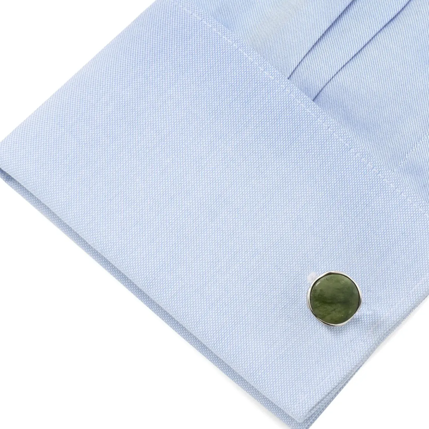 Ox and Bull Trading Co. Seraphinite Stone Sterling Silver Cufflinks