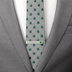 Cufflinks, Inc. Shamrock Hidden Message Tie Bar
