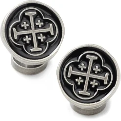 Ox and Bull Trading Co. Shipwreck Cross Coin Antique Silver Cufflinks
