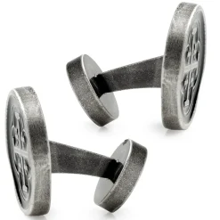 Ox and Bull Trading Co. Shipwreck Cross Coin Antique Silver Cufflinks