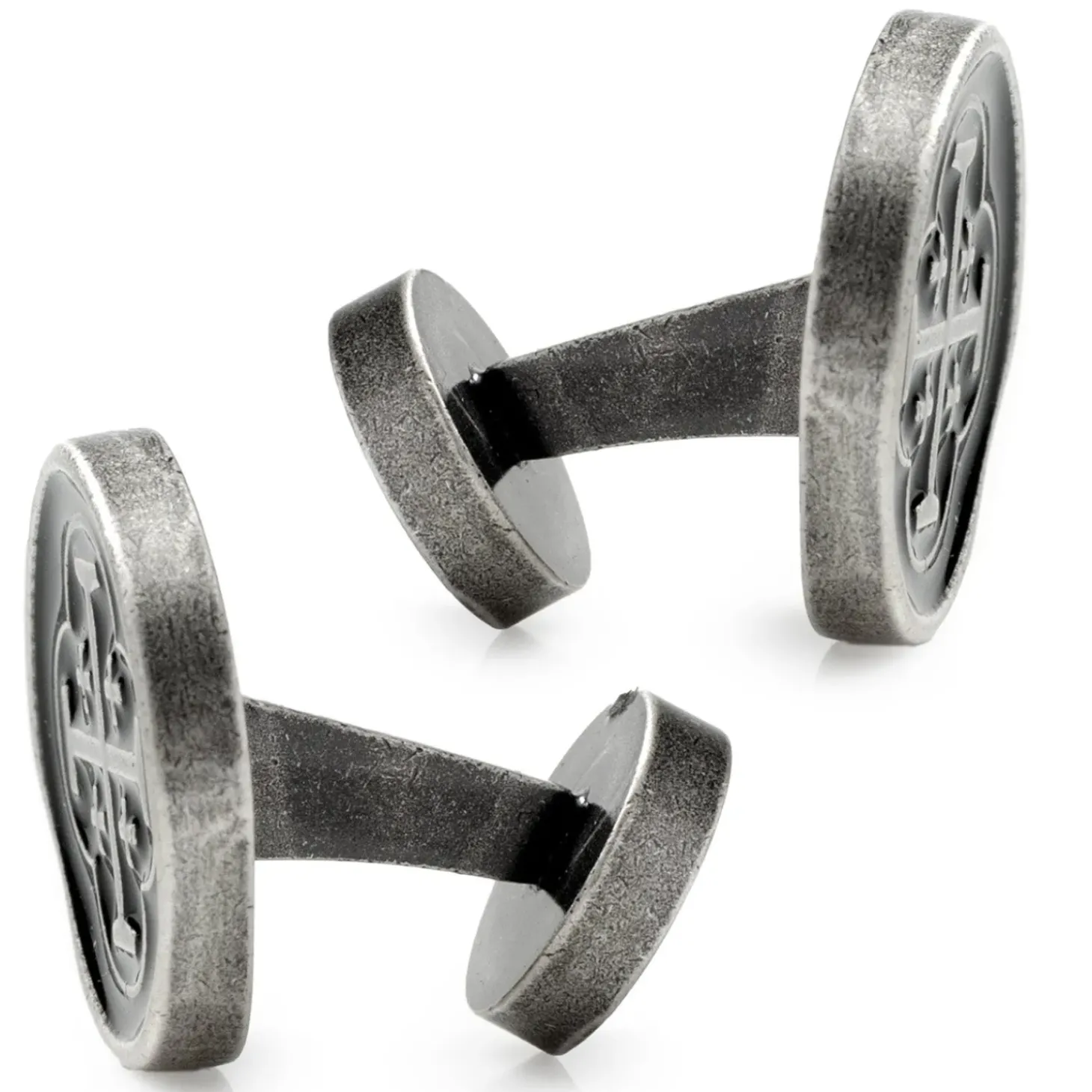 Ox and Bull Trading Co. Shipwreck Cross Coin Antique Silver Cufflinks