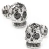 Ox and Bull Trading Co. Silver and Black PVD Day of the Dead Skull Cufflinks