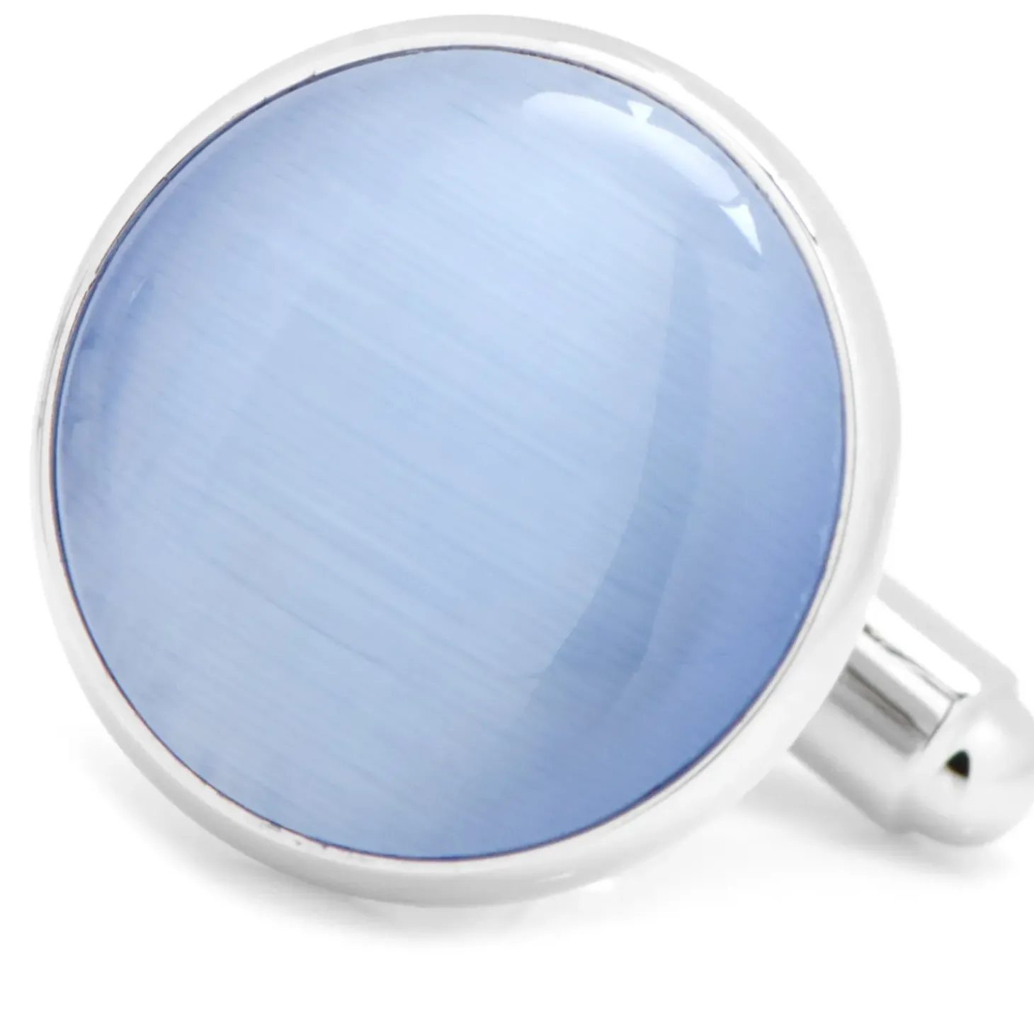 Ox and Bull Trading Co. Silver and Blue Catseye Cufflinks