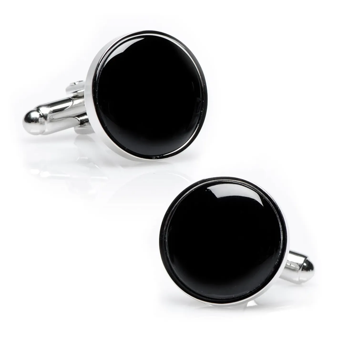 Ox and Bull Trading Co. Silver and Onyx Cufflinks