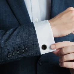 Ox and Bull Trading Co. Silver and Onyx Cufflinks