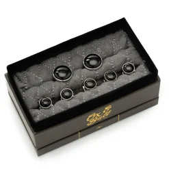 Ox and Bull Trading Co. Silver and Onyx 5-Stud Set