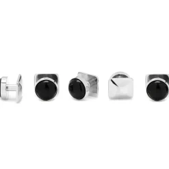 Ox and Bull Trading Co. Silver and Onyx 5-Stud Set