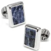 Ox and Bull Trading Co. Silver and Sodalite JFK Presidential Cufflinks