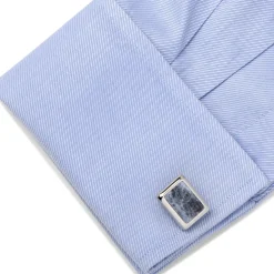 Ox and Bull Trading Co. Silver and Sodalite JFK Presidential Cufflinks