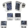 Ox and Bull Trading Co. Silver and Sodalite JFK Presidential Stud Set