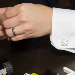 Cufflinks, Inc. Silver Building Block Cufflinks