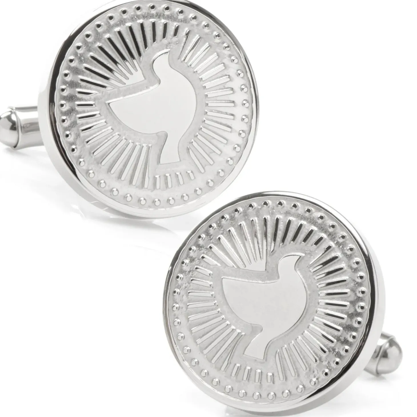 Ox and Bull Trading Co. Silver Dove Radial Cufflinks