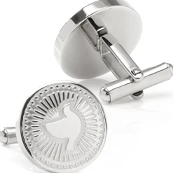 Ox and Bull Trading Co. Silver Dove Radial Cufflinks