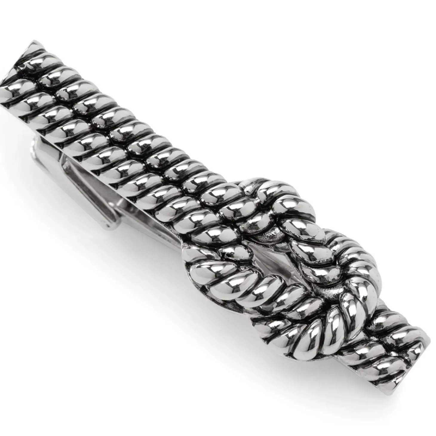 Ox and Bull Trading Co. Silver Knot Rope Tie Clip