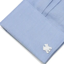 MLB Silver New York Yankees Logo Cufflinks