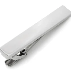 Ox and Bull Trading Co. Silver Stainless Steel Engravable Tie Clip