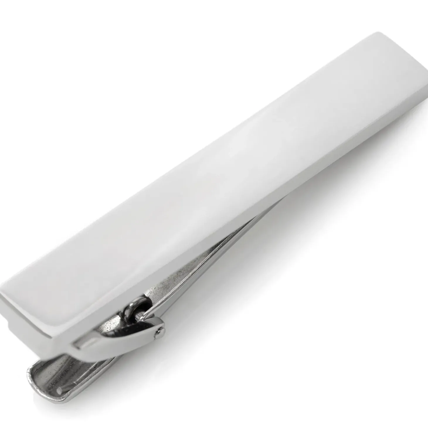 Ox and Bull Trading Co. Silver Stainless Steel Engravable Tie Clip